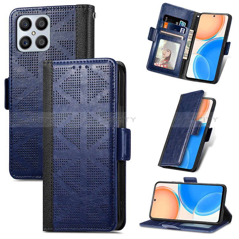 Custodia Portafoglio In Pelle Cover con Supporto S03D per Huawei Honor X8 4G