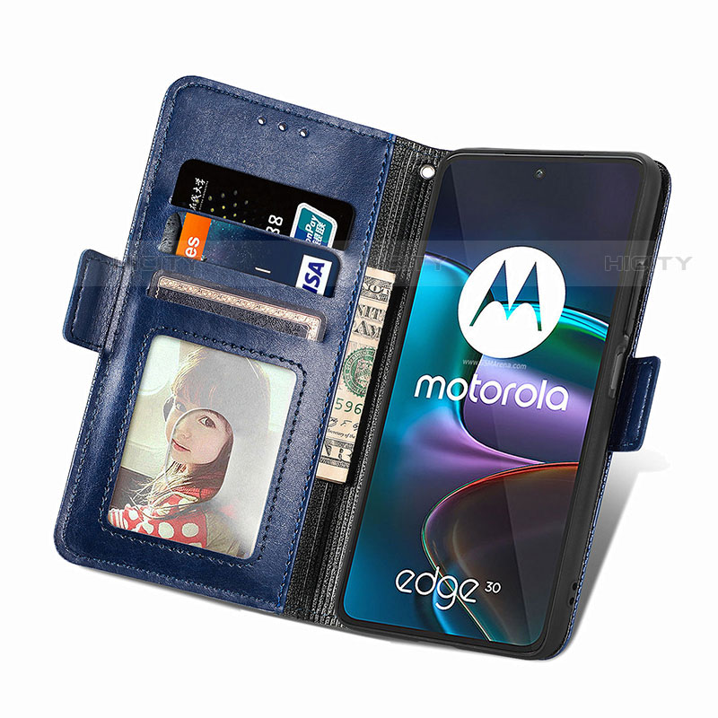 Custodia Portafoglio In Pelle Cover con Supporto S03D per Motorola Moto Edge 30 5G