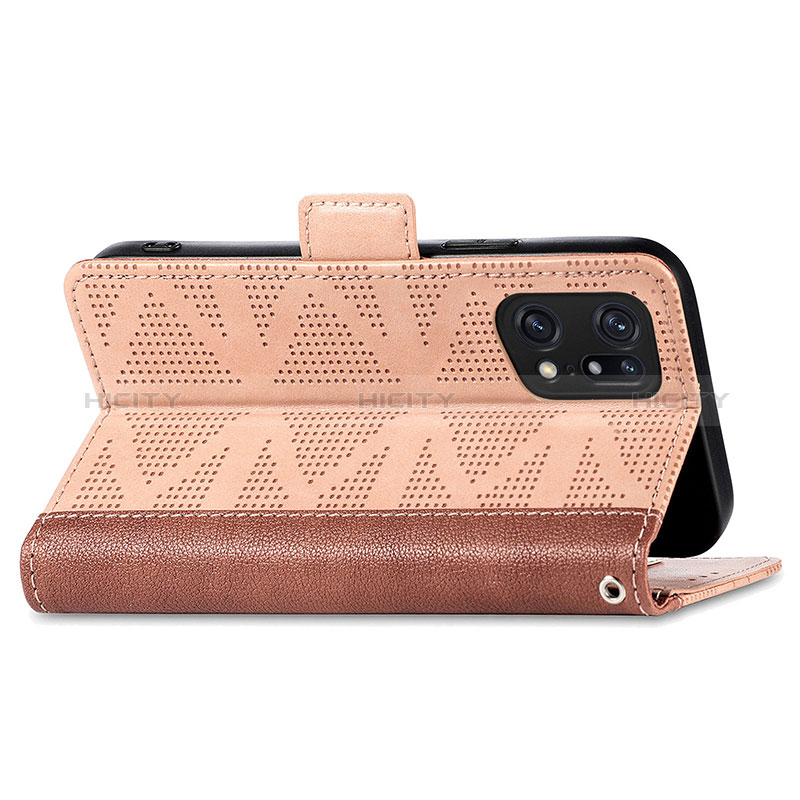 Custodia Portafoglio In Pelle Cover con Supporto S03D per Oppo Find X5 5G