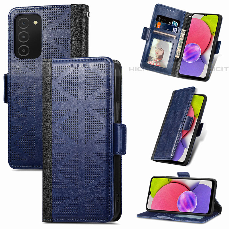 Custodia Portafoglio In Pelle Cover con Supporto S03D per Samsung Galaxy A03s