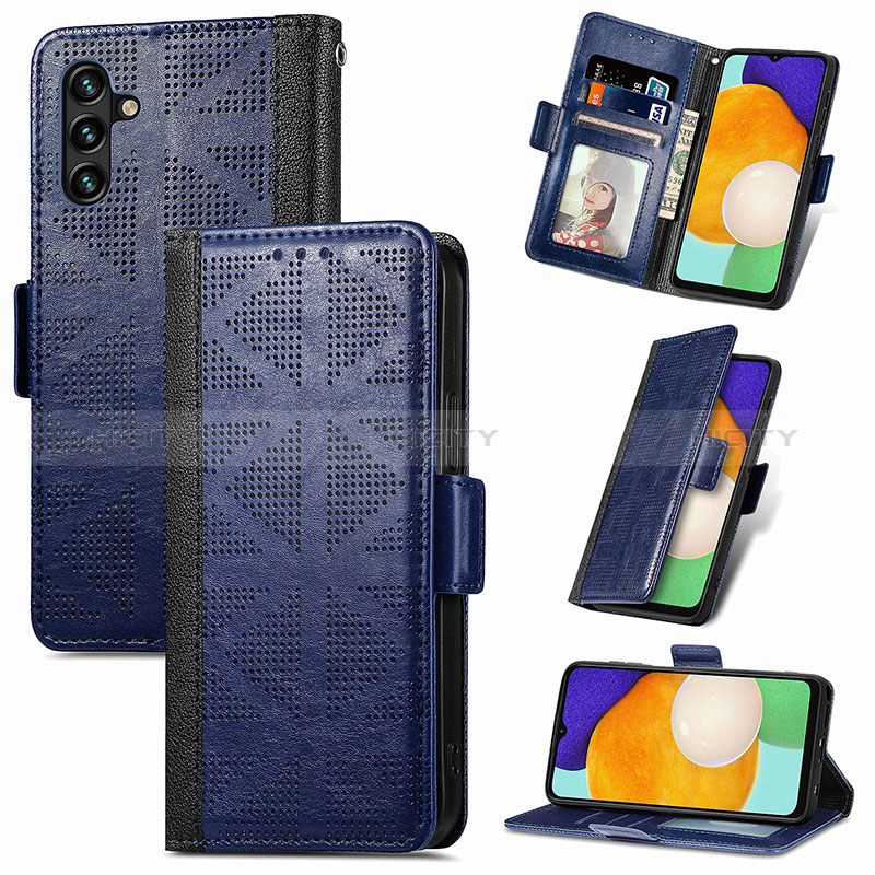 Custodia Portafoglio In Pelle Cover con Supporto S03D per Samsung Galaxy A04s