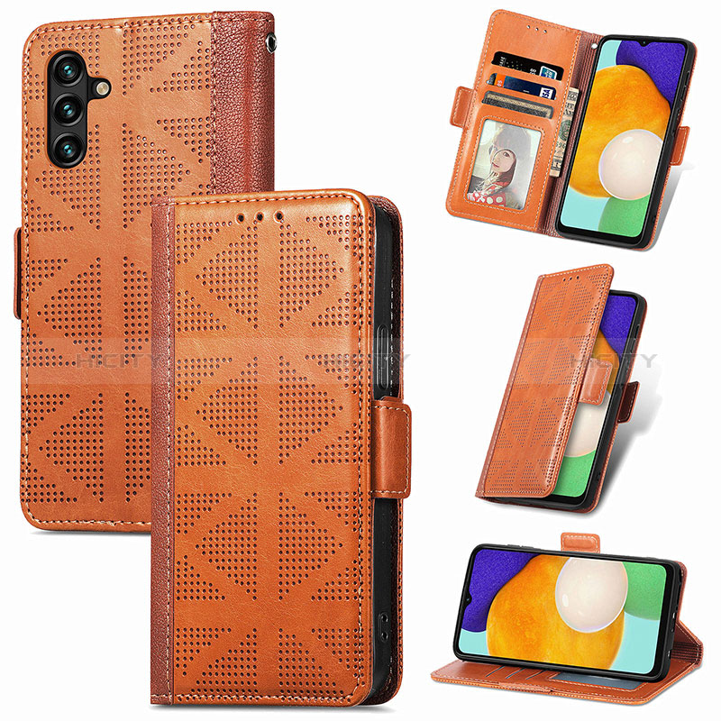 Custodia Portafoglio In Pelle Cover con Supporto S03D per Samsung Galaxy A04s