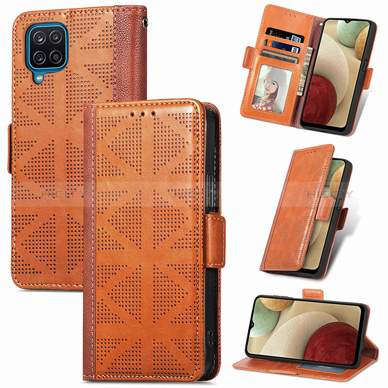 Custodia Portafoglio In Pelle Cover con Supporto S03D per Samsung Galaxy A12 Nacho