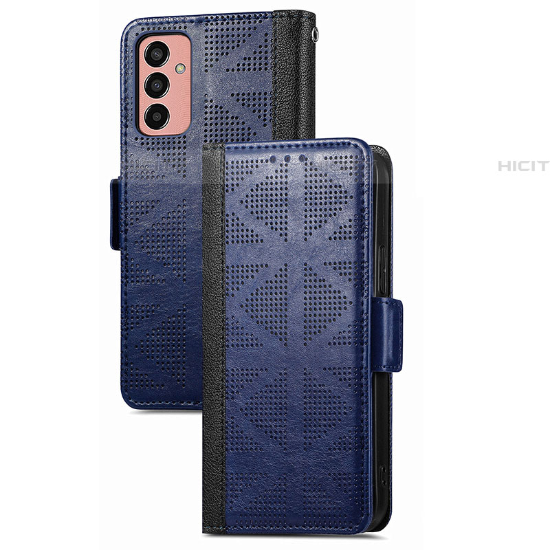 Custodia Portafoglio In Pelle Cover con Supporto S03D per Samsung Galaxy F13 4G Blu