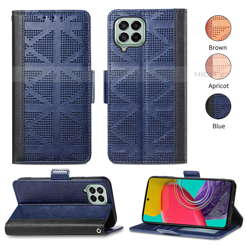 Custodia Portafoglio In Pelle Cover con Supporto S03D per Samsung Galaxy M53 5G