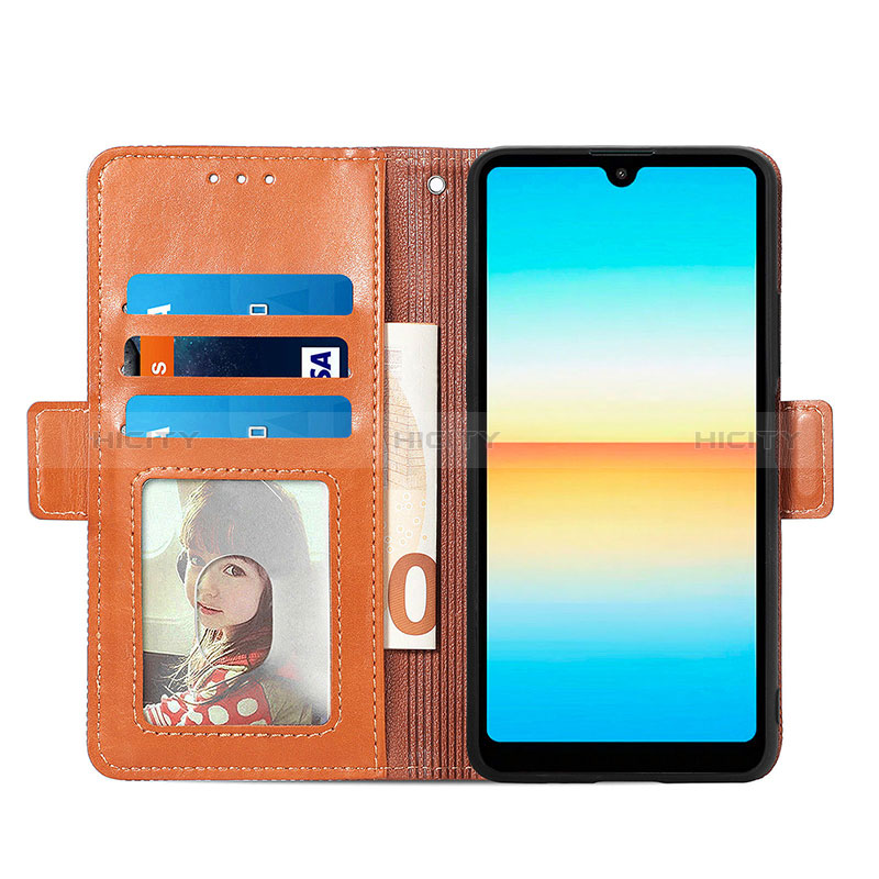 Custodia Portafoglio In Pelle Cover con Supporto S03D per Sony Xperia Ace III SO-53C