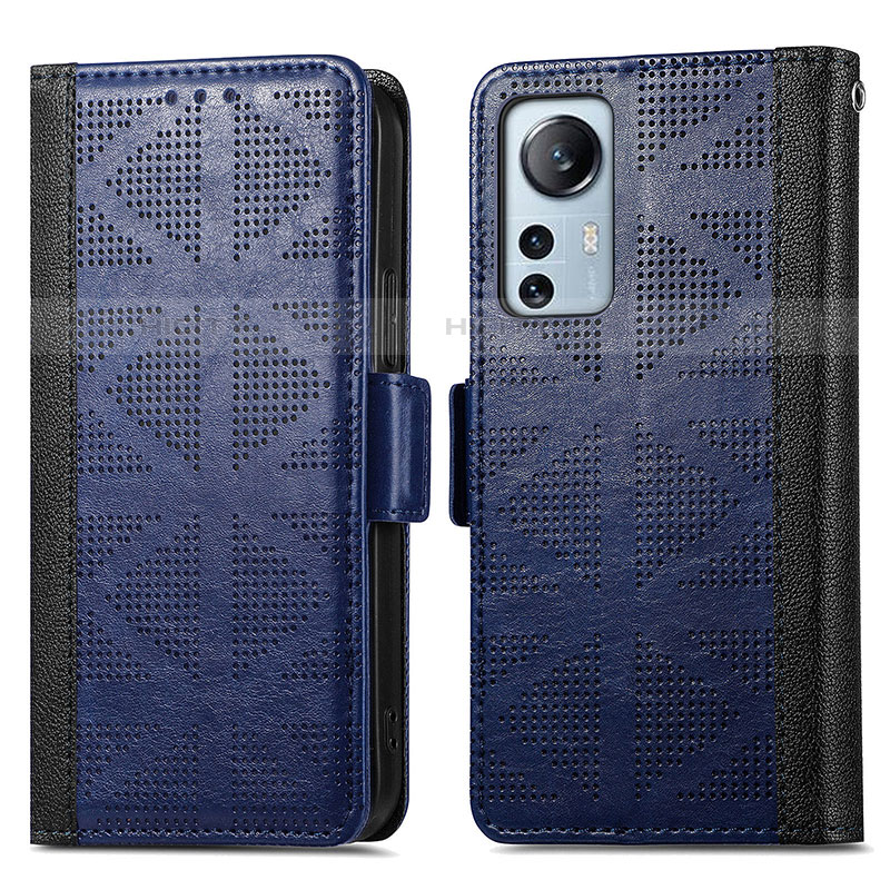 Custodia Portafoglio In Pelle Cover con Supporto S03D per Xiaomi Mi 12S 5G Blu