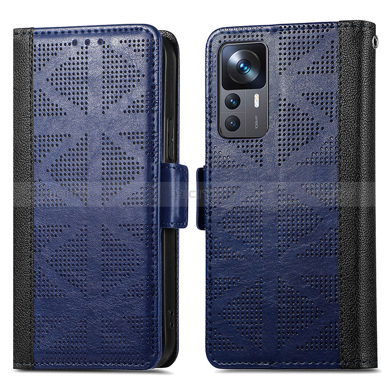 Custodia Portafoglio In Pelle Cover con Supporto S03D per Xiaomi Mi 12T 5G Blu