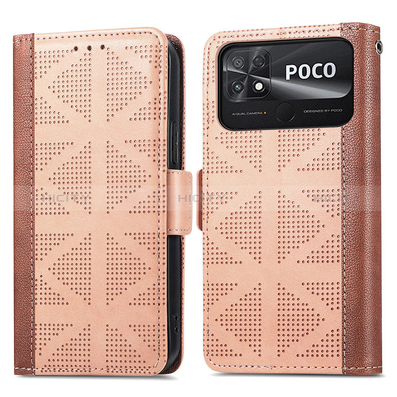 Custodia Portafoglio In Pelle Cover con Supporto S03D per Xiaomi Poco C40