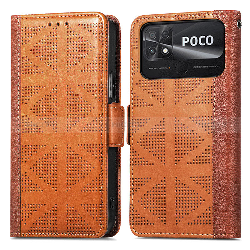 Custodia Portafoglio In Pelle Cover con Supporto S03D per Xiaomi Poco C40