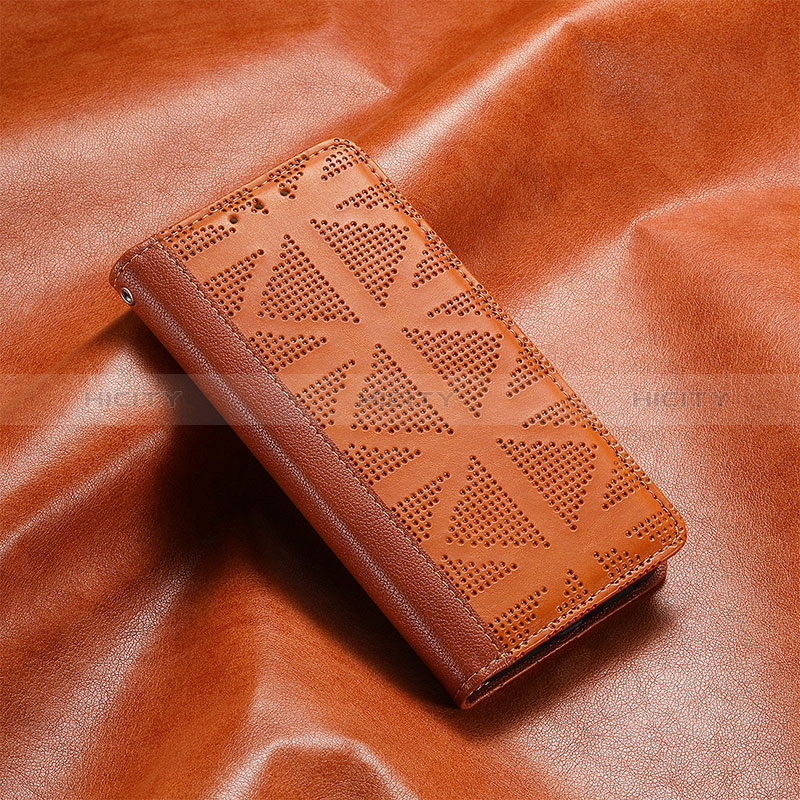 Custodia Portafoglio In Pelle Cover con Supporto S03D per Xiaomi Redmi 10 Power Marrone