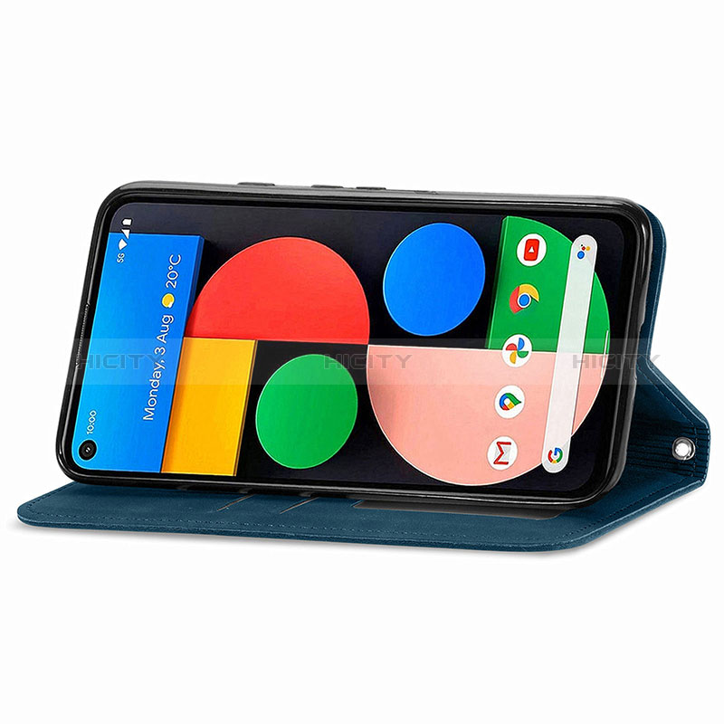 Custodia Portafoglio In Pelle Cover con Supporto S04D per Google Pixel 5a 5G