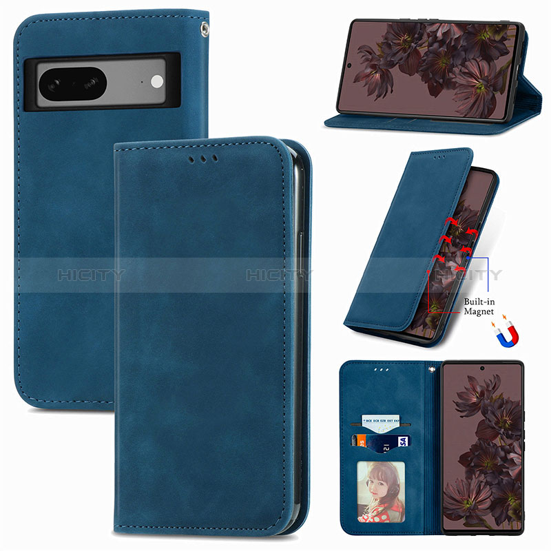 Custodia Portafoglio In Pelle Cover con Supporto S04D per Google Pixel 7 5G