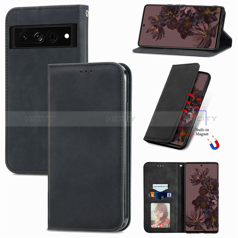 Custodia Portafoglio In Pelle Cover con Supporto S04D per Google Pixel 7 Pro 5G