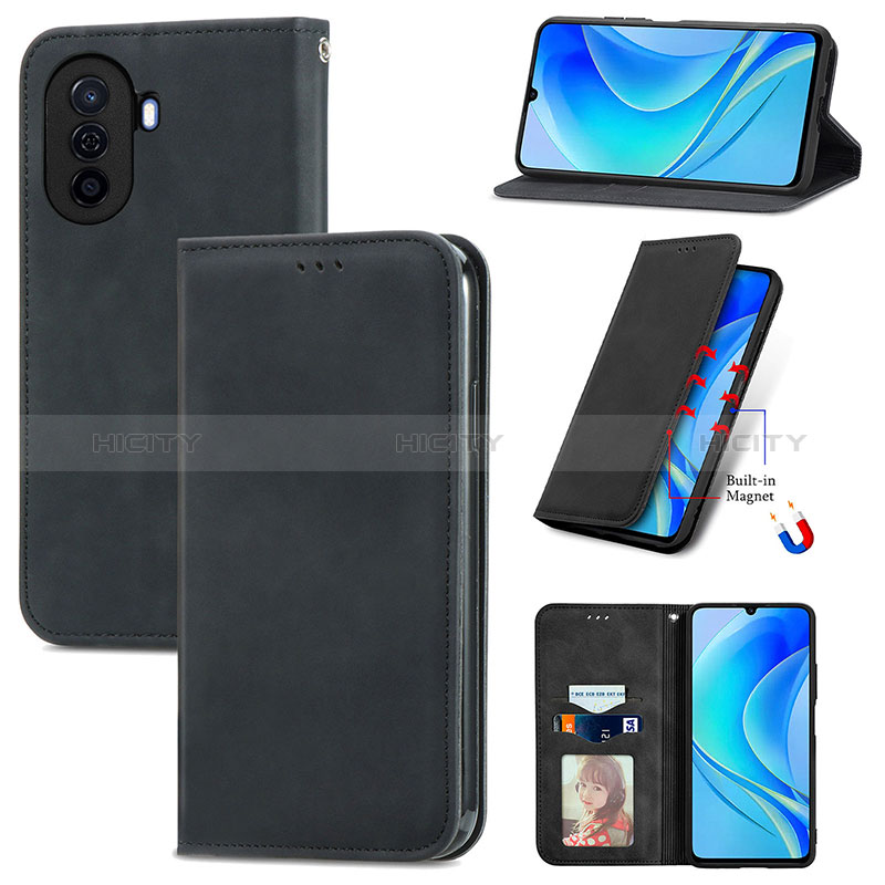 Custodia Portafoglio In Pelle Cover con Supporto S04D per Huawei Enjoy 50