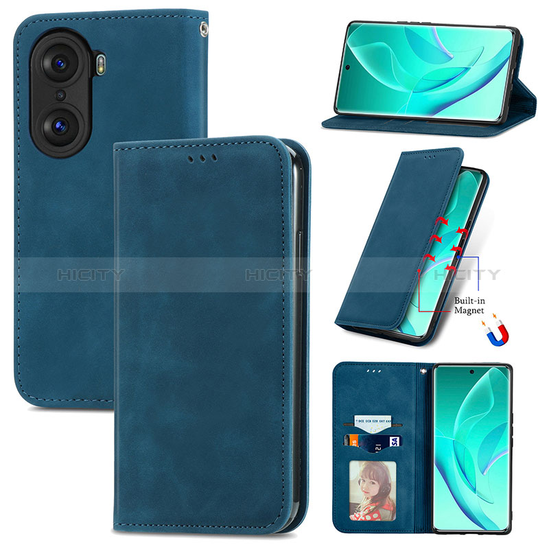 Custodia Portafoglio In Pelle Cover con Supporto S04D per Huawei Honor 60 Pro 5G