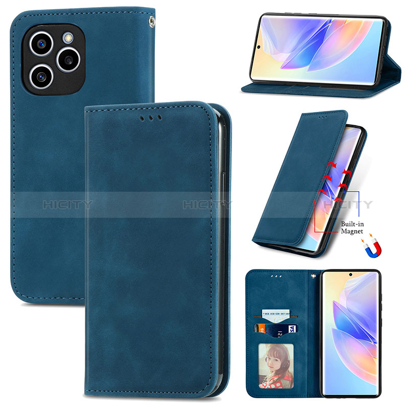 Custodia Portafoglio In Pelle Cover con Supporto S04D per Huawei Honor 60 SE 5G