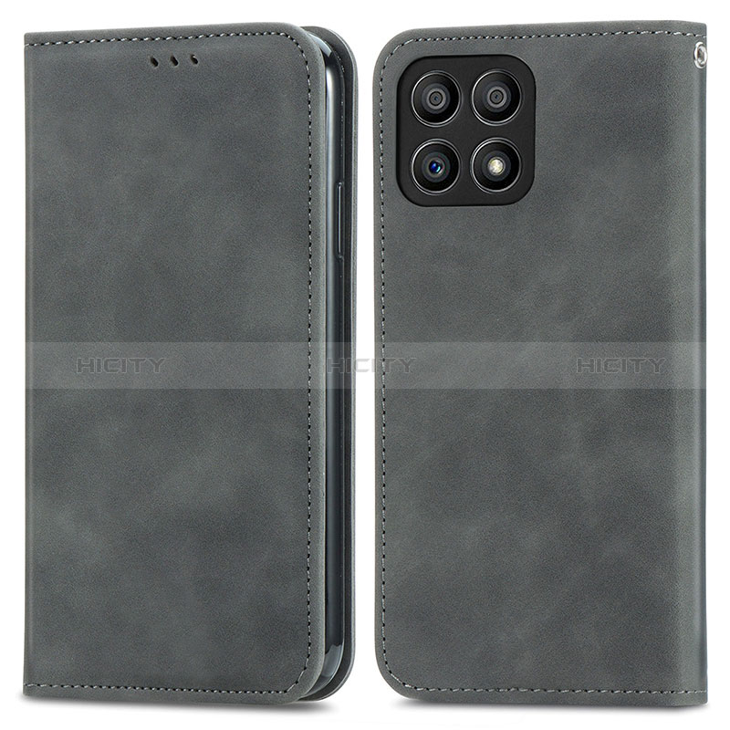 Custodia Portafoglio In Pelle Cover con Supporto S04D per Huawei Honor X30i Grigio