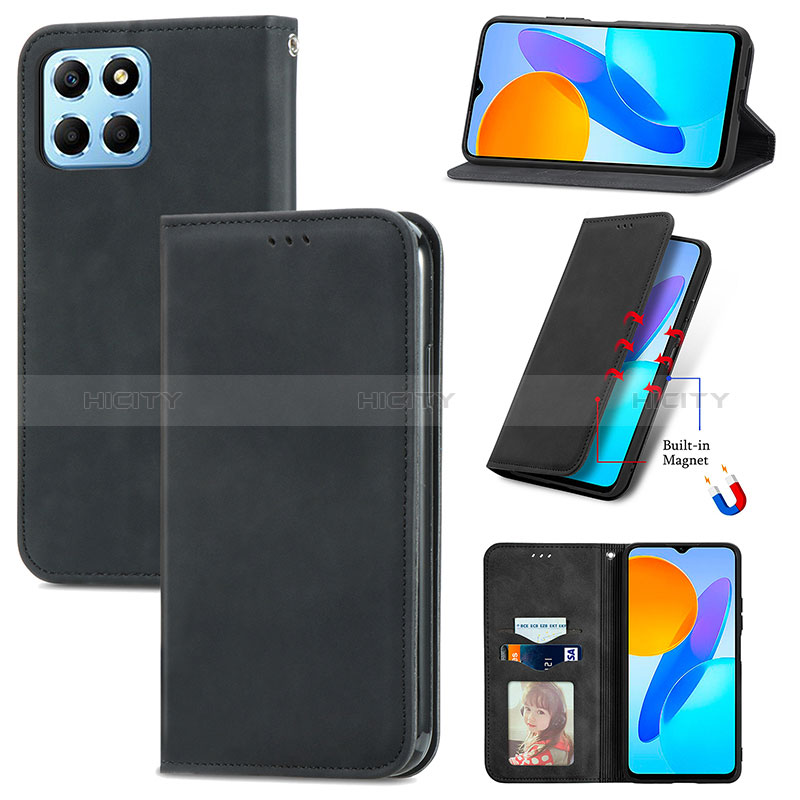 Custodia Portafoglio In Pelle Cover con Supporto S04D per Huawei Honor X6 5G