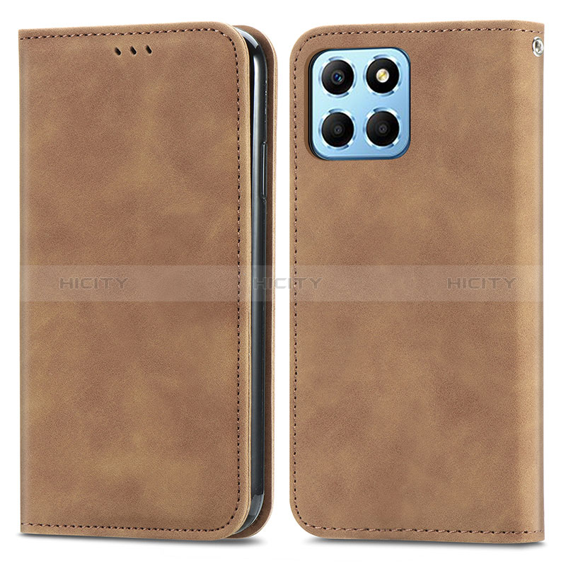 Custodia Portafoglio In Pelle Cover con Supporto S04D per Huawei Honor X6S Marrone