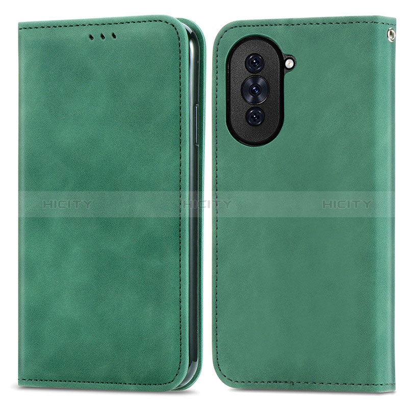 Custodia Portafoglio In Pelle Cover con Supporto S04D per Huawei Nova 10 Verde