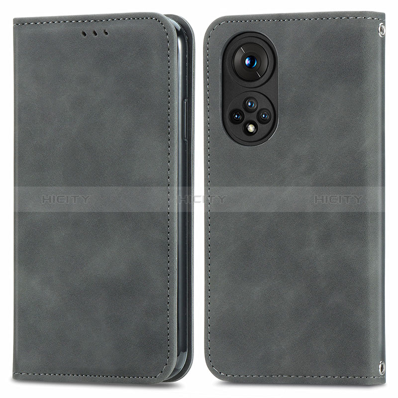 Custodia Portafoglio In Pelle Cover con Supporto S04D per Huawei Nova 9 Grigio