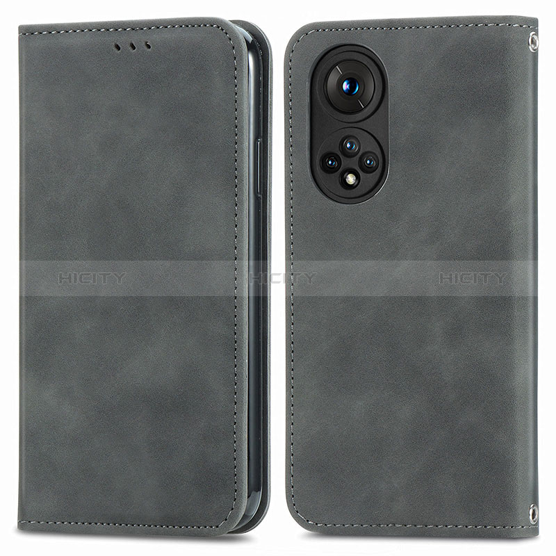 Custodia Portafoglio In Pelle Cover con Supporto S04D per Huawei Nova 9 Pro Grigio