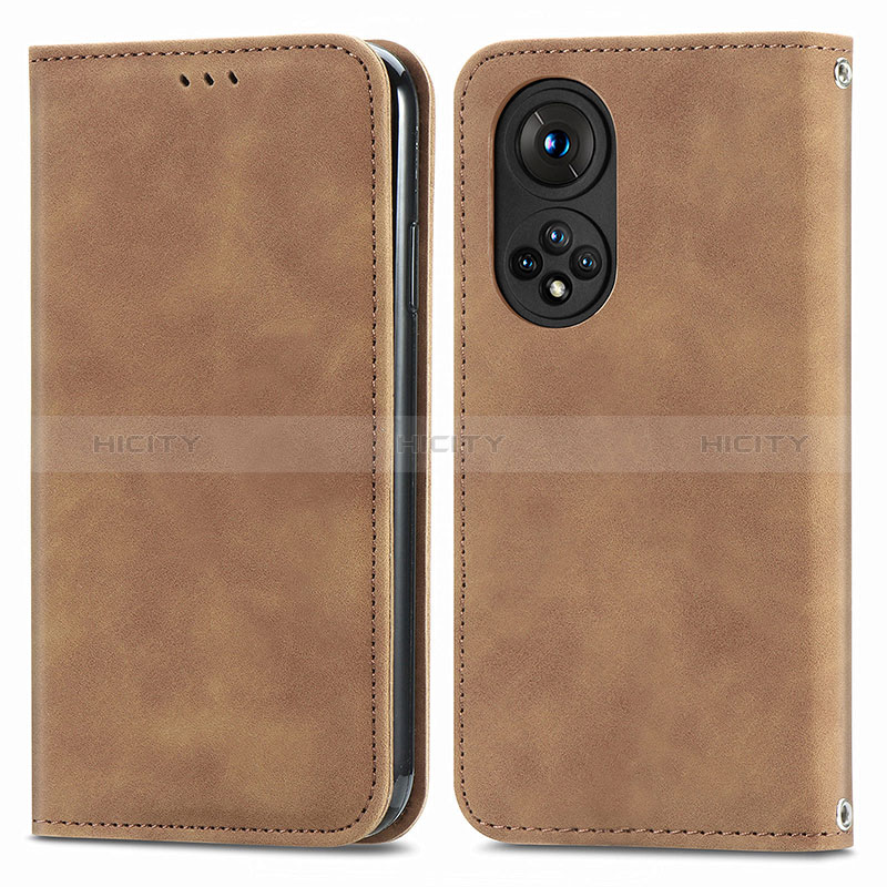 Custodia Portafoglio In Pelle Cover con Supporto S04D per Huawei Nova 9 Pro Marrone