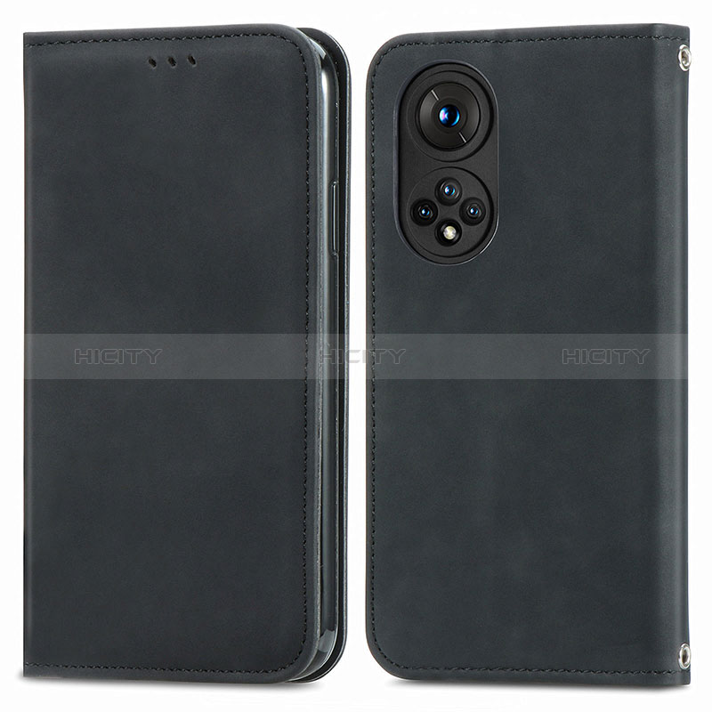 Custodia Portafoglio In Pelle Cover con Supporto S04D per Huawei Nova 9 Pro Nero