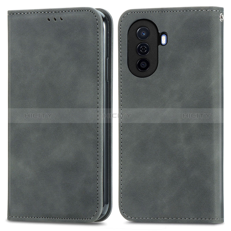 Custodia Portafoglio In Pelle Cover con Supporto S04D per Huawei Nova Y70 Plus Grigio