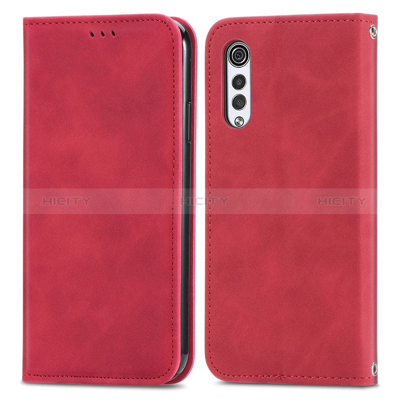 Custodia Portafoglio In Pelle Cover con Supporto S04D per LG Velvet 2 Pro Rosso