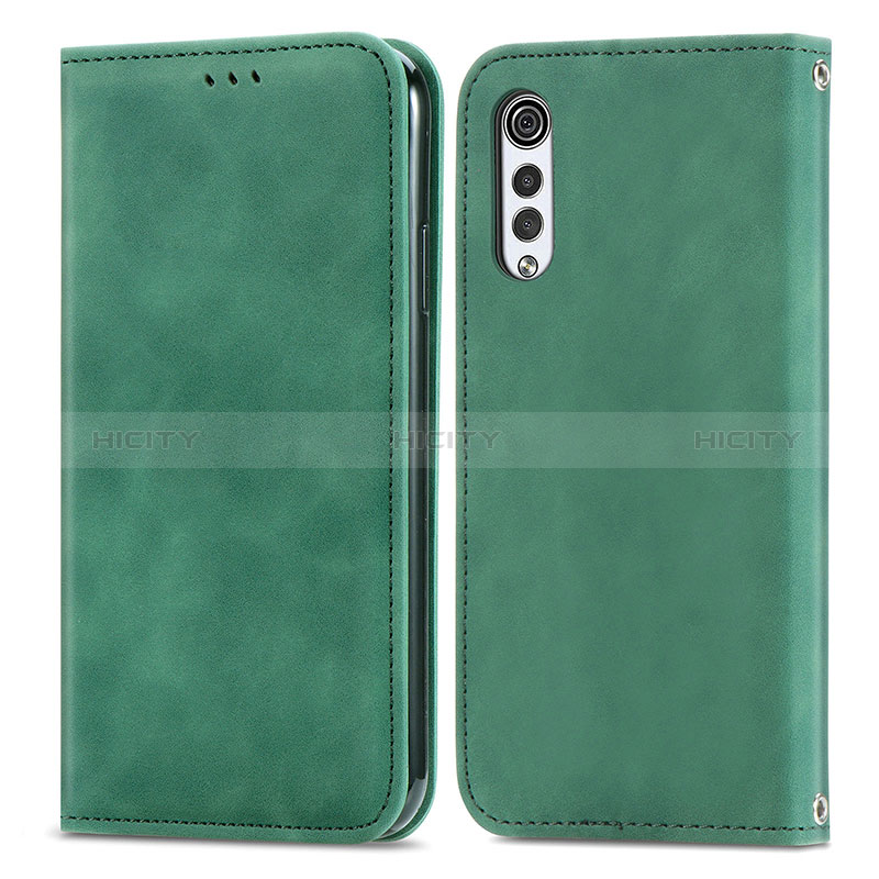 Custodia Portafoglio In Pelle Cover con Supporto S04D per LG Velvet 2 Pro Verde