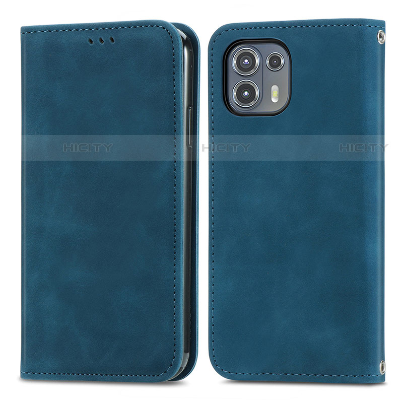 Custodia Portafoglio In Pelle Cover con Supporto S04D per Motorola Moto Edge 20 Lite 5G Blu