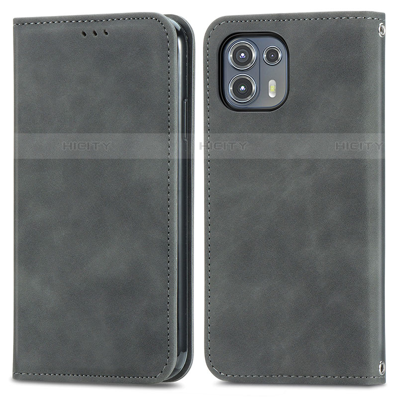 Custodia Portafoglio In Pelle Cover con Supporto S04D per Motorola Moto Edge 20 Lite 5G Grigio