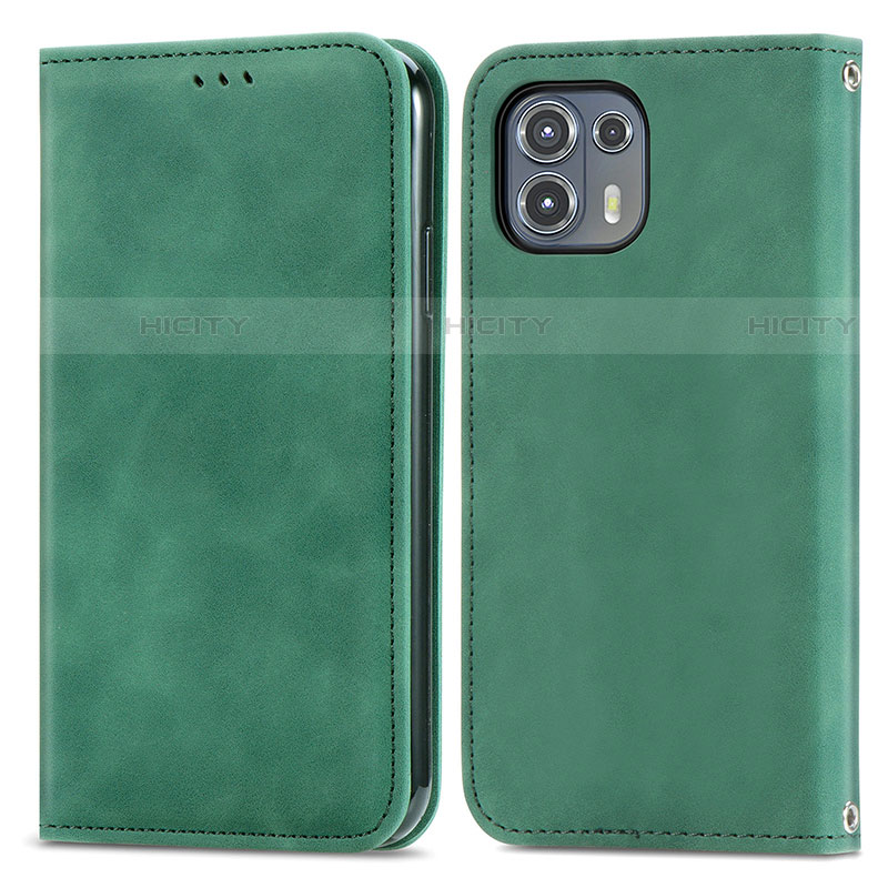 Custodia Portafoglio In Pelle Cover con Supporto S04D per Motorola Moto Edge 20 Lite 5G Verde