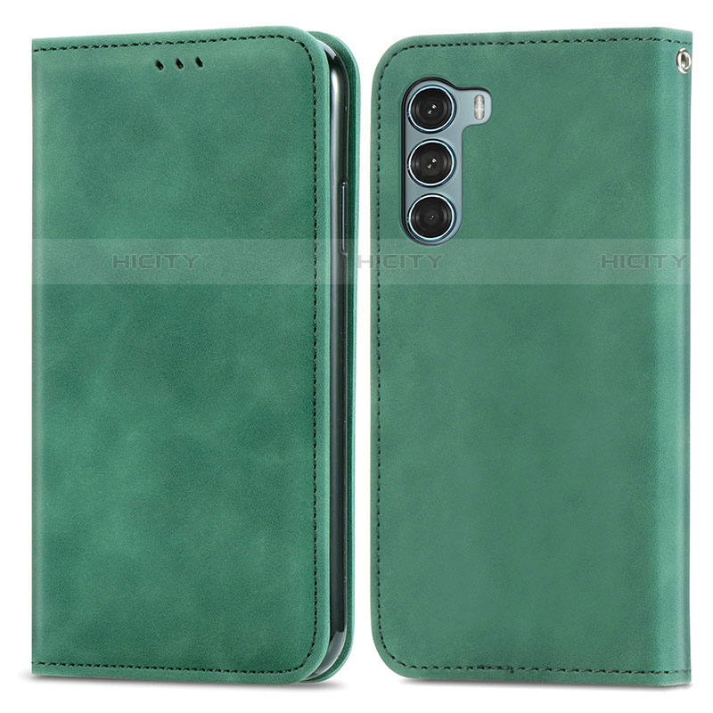 Custodia Portafoglio In Pelle Cover con Supporto S04D per Motorola Moto Edge S30 5G Verde