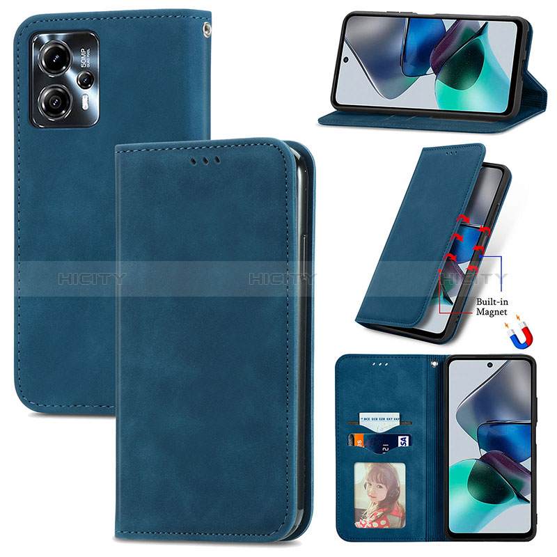 Custodia Portafoglio In Pelle Cover con Supporto S04D per Motorola Moto G13