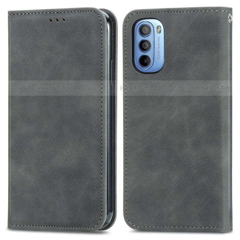 Custodia Portafoglio In Pelle Cover con Supporto S04D per Motorola Moto G31 Grigio