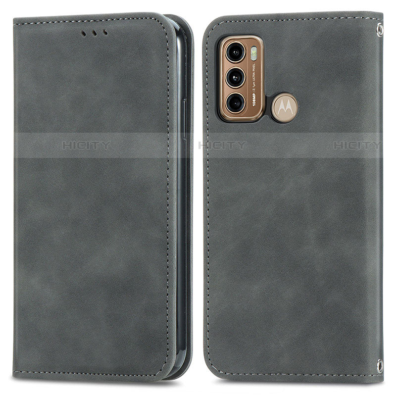 Custodia Portafoglio In Pelle Cover con Supporto S04D per Motorola Moto G40 Fusion Grigio