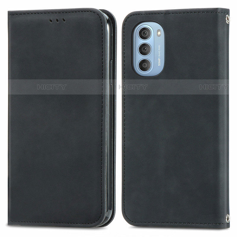 Custodia Portafoglio In Pelle Cover con Supporto S04D per Motorola Moto G51 5G Nero