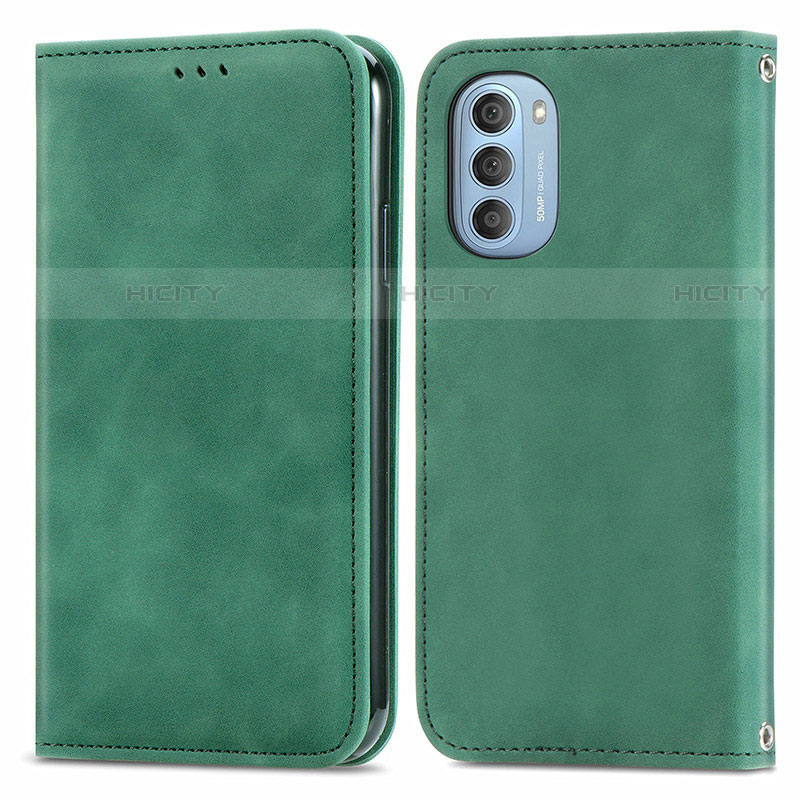 Custodia Portafoglio In Pelle Cover con Supporto S04D per Motorola Moto G51 5G Verde