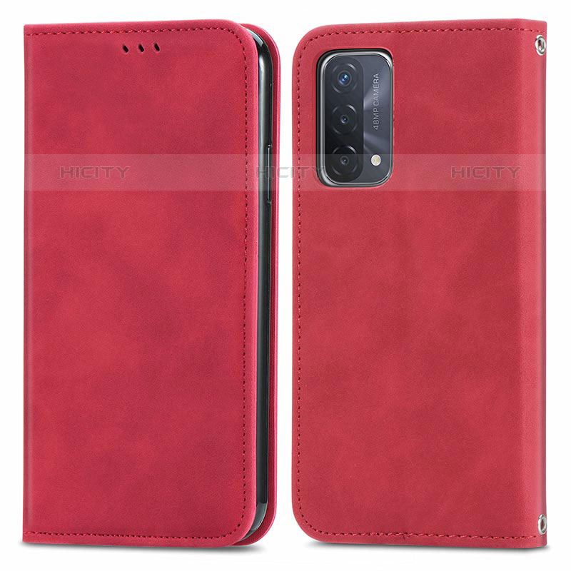 Custodia Portafoglio In Pelle Cover con Supporto S04D per OnePlus Nord N200 5G Rosso