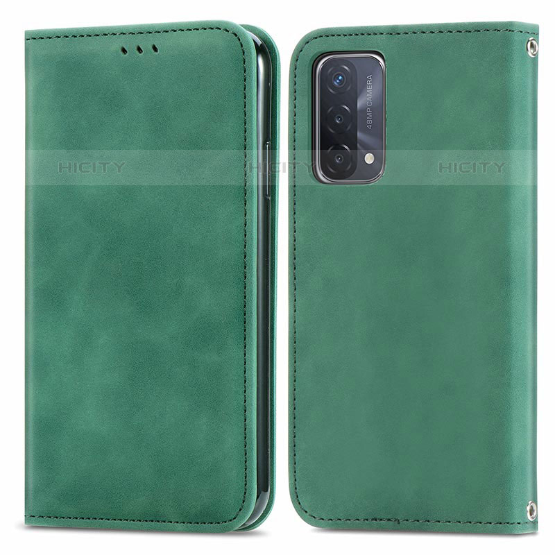 Custodia Portafoglio In Pelle Cover con Supporto S04D per OnePlus Nord N200 5G Verde