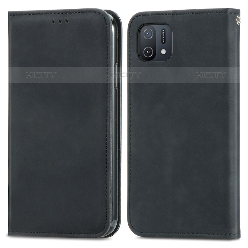 Custodia Portafoglio In Pelle Cover con Supporto S04D per Oppo A16e Nero