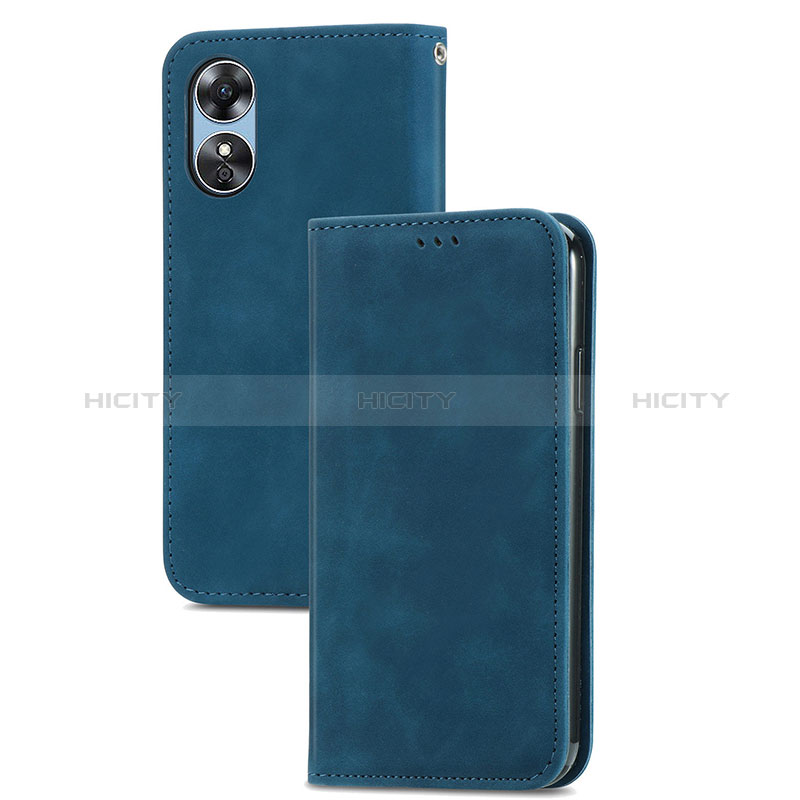 Custodia Portafoglio In Pelle Cover con Supporto S04D per Oppo A17