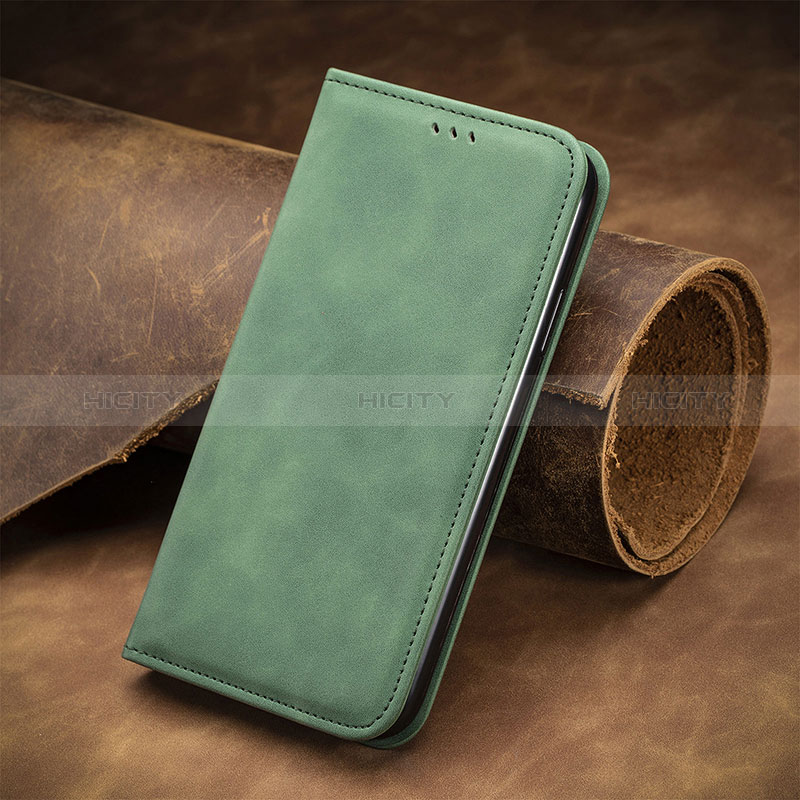 Custodia Portafoglio In Pelle Cover con Supporto S04D per Oppo A17 Verde