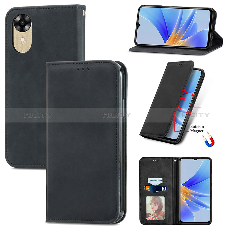 Custodia Portafoglio In Pelle Cover con Supporto S04D per Oppo A17K