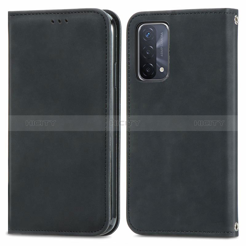 Custodia Portafoglio In Pelle Cover con Supporto S04D per Oppo A54 5G Nero