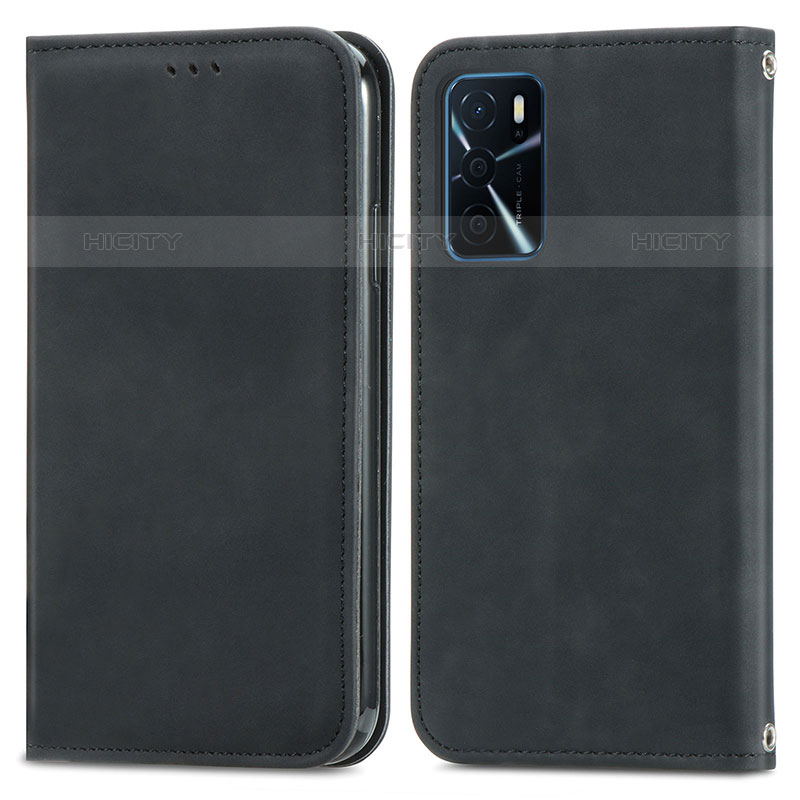 Custodia Portafoglio In Pelle Cover con Supporto S04D per Oppo A54s Nero