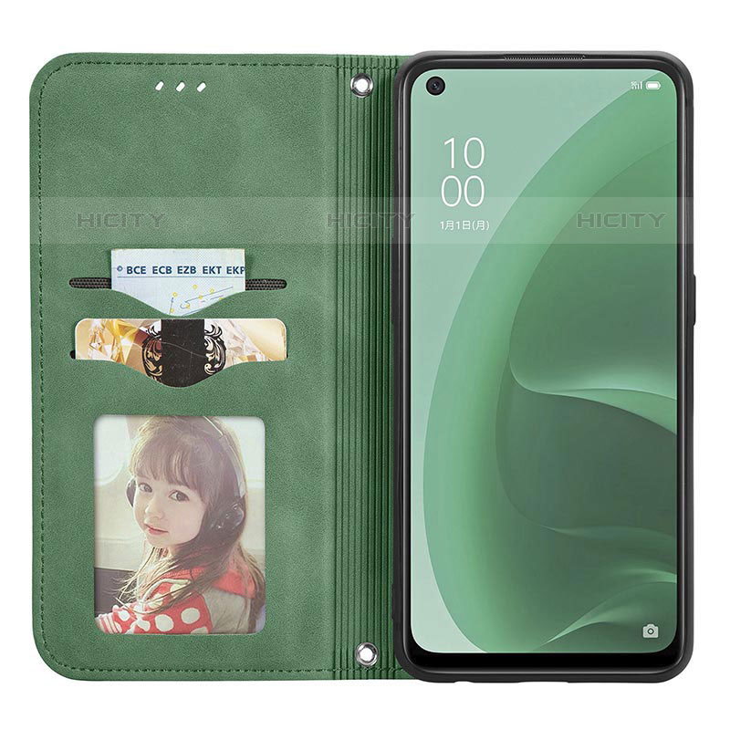 Custodia Portafoglio In Pelle Cover con Supporto S04D per Oppo A55S 5G